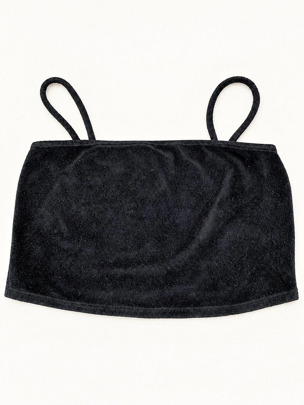 Forever 21 Black cloth-Feel Crop Top Size Medium Like New